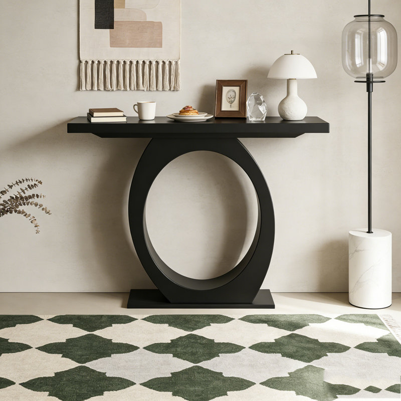 Console moderne avec base en forme d'œuf, Noir