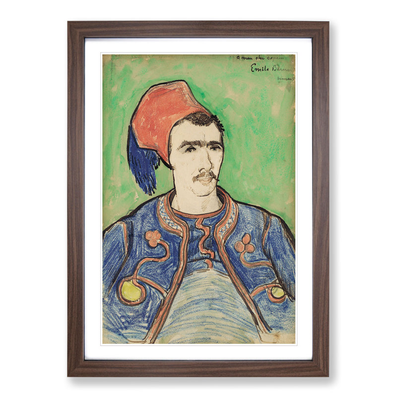 The Zouave by Vincent Van Gogh - Picture Frame Painting, Walnut, 65cm H x 48cm W x 2cm D