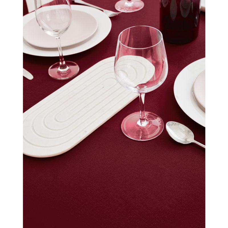 Dru Cotton Linen Plain Tablecloth, Red, 72" x 54"