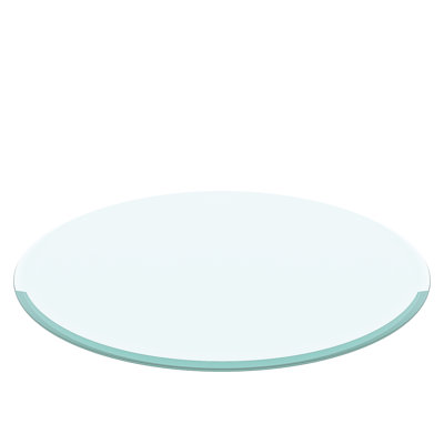 Plateau de table en verre trempé de 30 po - 2/5 po d'épaisseur, bord poli durable pour les tables de maison et de hall d'entrée