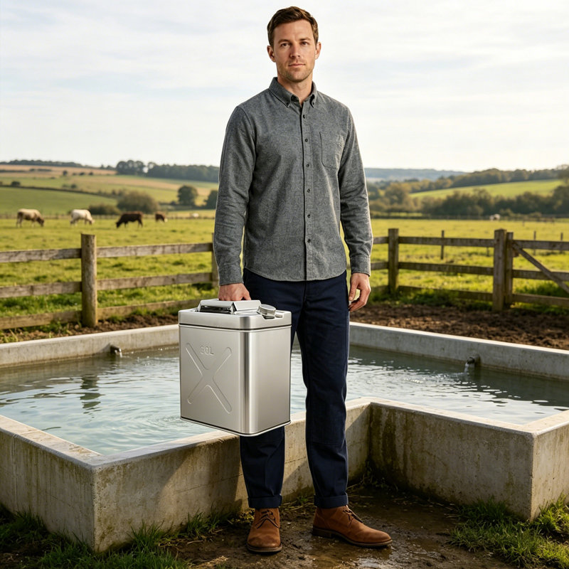 Contenant d'eau en acier inoxydable 30L 304, réservoir de rangement d'urgence portatif 7,93 gallons pour la maison et l'extérieur