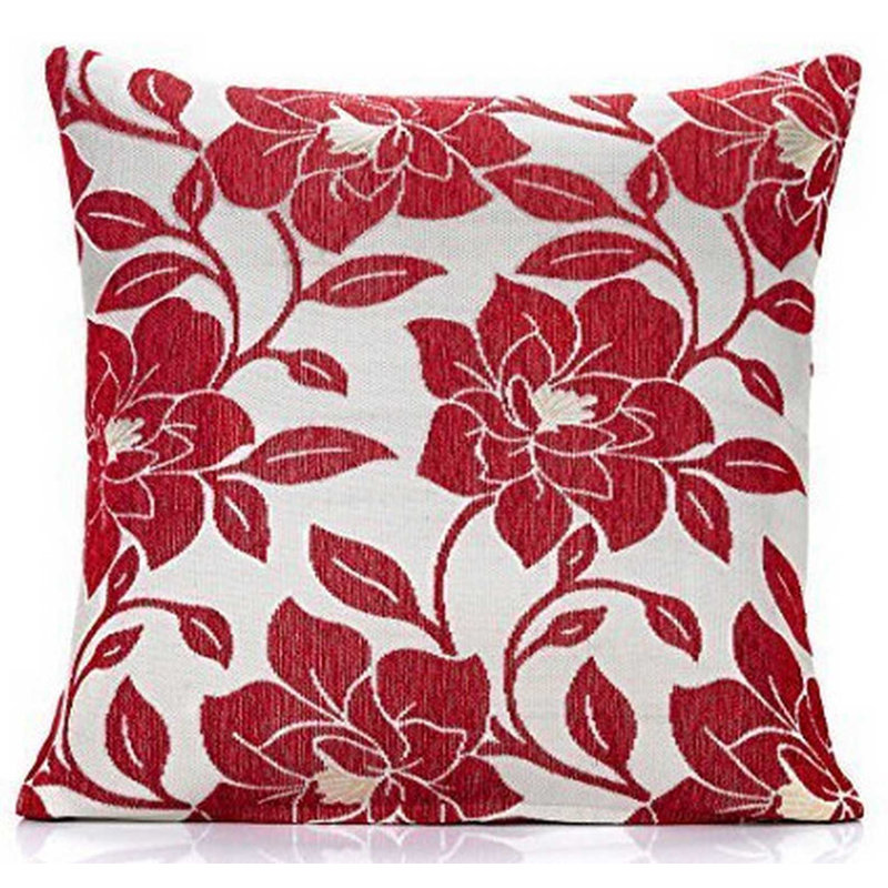 Chizuko Floral Square Cushion Cover, Red