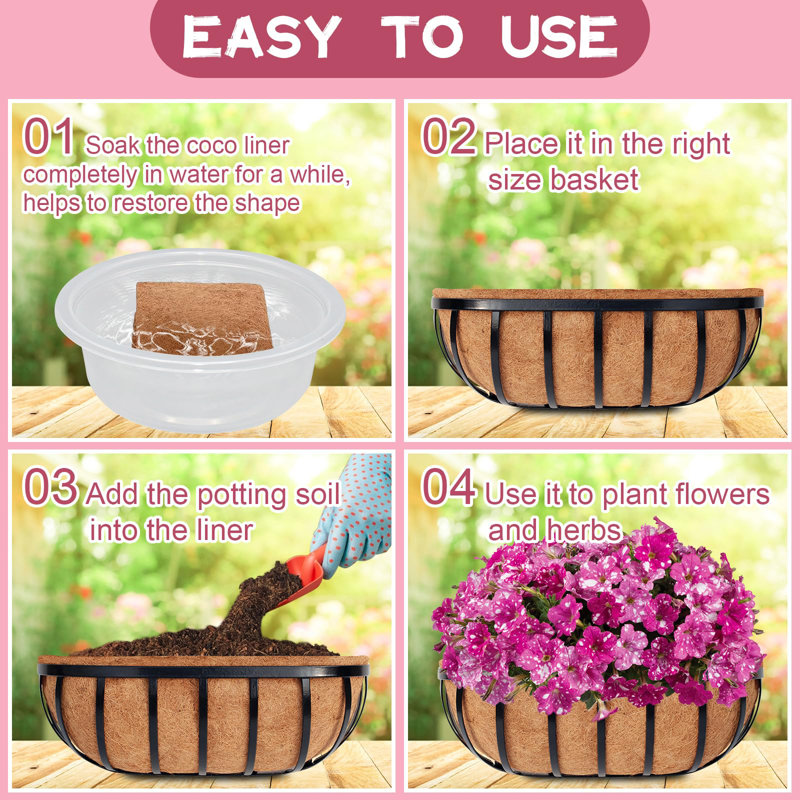 2 Pack 36 Inch Trough Coco Coir Liners For Planters