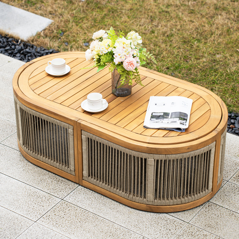 Oval Acacia Outdoor Coffee Table