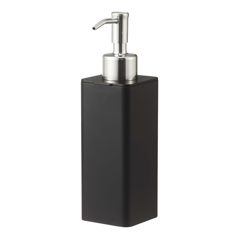 Black Adhesive Wall-Mounted Soap Dispenser with Stainless Steel Pump