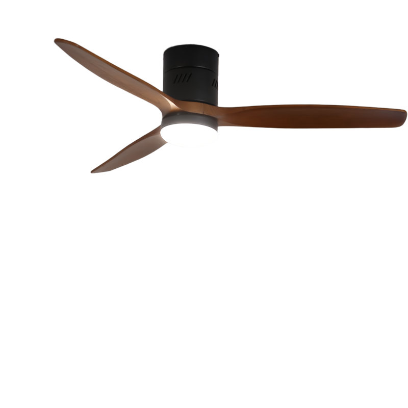 AuraVista 52" Modern 3-Blade Ceiling Fan with Light Kit & Remote Control – Flush Mount for Sleek, Space-Saving Design, Gold
