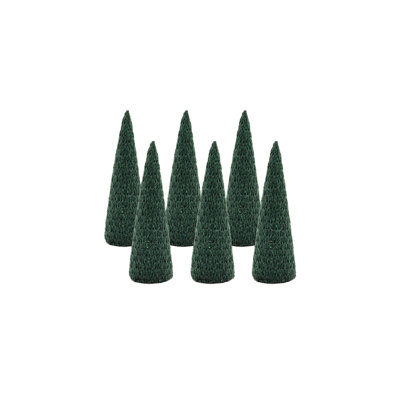 Green Cone - Set of 6 - 2.4" x 2.4" x 7.5" - Green