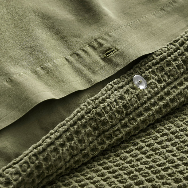 Cascade Duvet Cover Set, Queen Duvet Cover + 2 Queen Shams, Loden Green