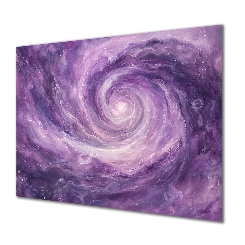 Vortex mauve de planètes dans l'espace - Astronomie, impression sur métal, H 12 po x l 20 po x P 0,84 po