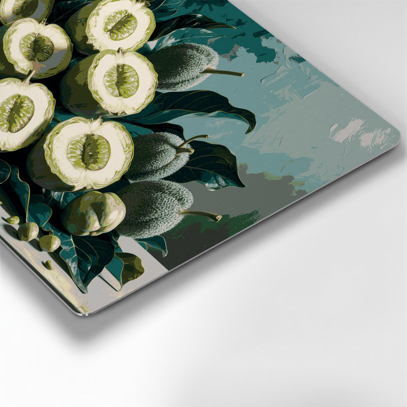 «Fruit Feijoa», art mural en métal vert, H 11 po x l 14 po