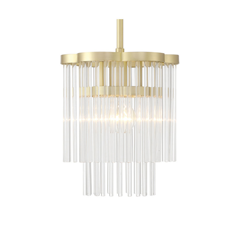 Mini luminaire suspendu Everly Quinn Nemah - 1 Lt en laiton héritage