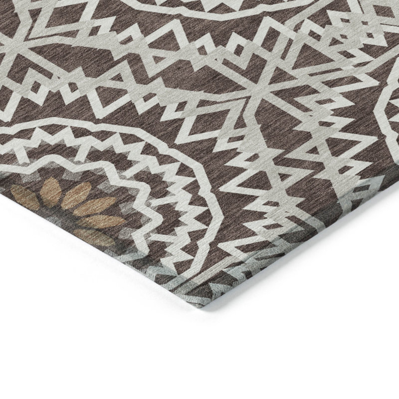 Kawon Geometric Indoor / Outdoor Rug, Rectangle 10' x 14'