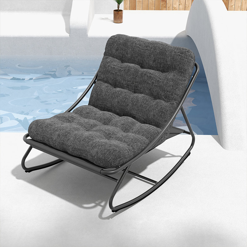 Powder Coated Steel Outdoor Chair, Dark Grey, Dark Grey