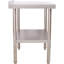 24 po x 30 po Table de travail en métal robuste avec dosseret, contreventement triangulaire pour la stabilité dans la salle de lavage 35-1 / 2 poste de travail en acier inoxydable, tablette supérieure de 330 lb, tablette inférieure réglable, durabilité
