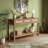 Rattan Console Sofa Table With Outlets And USB-C Port, 3 Drawer Entryway Table With Synthetic Rattan Surface, Open Shelf, Behind Couch Entry Foyer Hallway Storage, Brown-2138862707