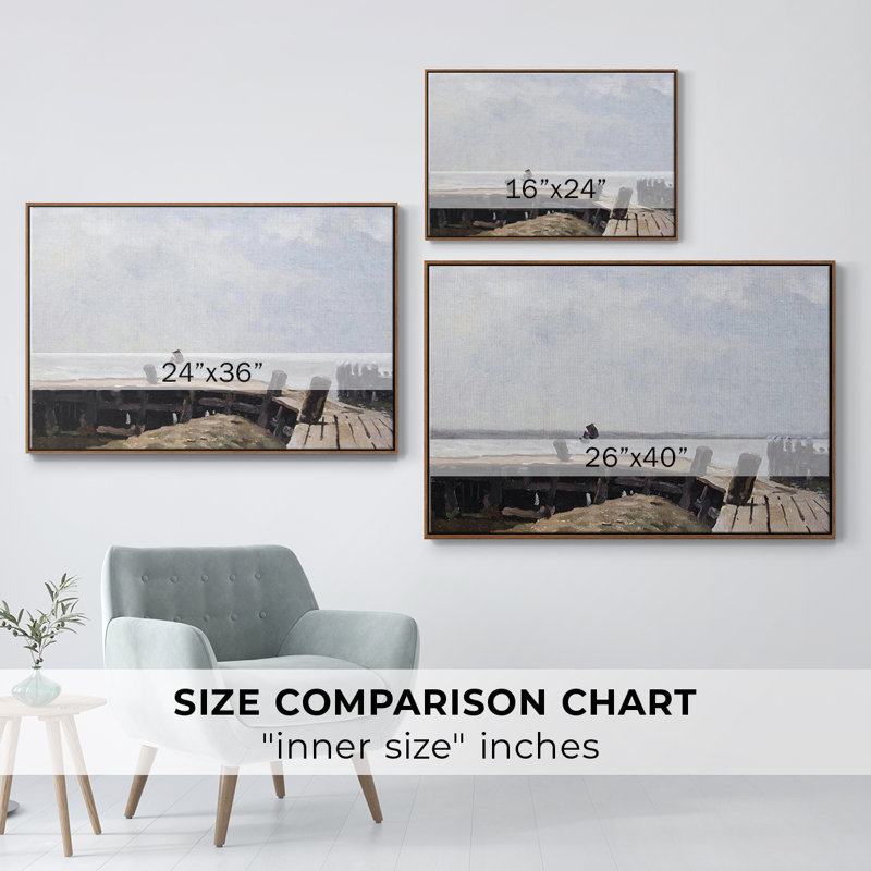 «Vintage Nautical Print-LV» sur, Toile encadrée noyer flottant, H 17 po x l 25 po x P 2 po