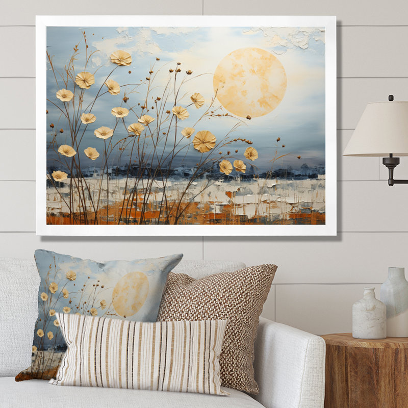 Nuage prairies collages - impression, H 30 po x l 40 po x P 1,5 po, Cadre photo blanc