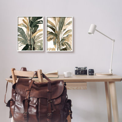 «Modern Palm Leaves», impression sur bois 2 pièces