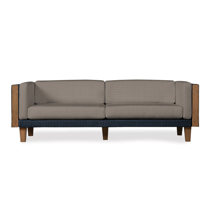 Catalina Outdoor 3 - Seat Patio Sofa, Ebony, Friendly Flax