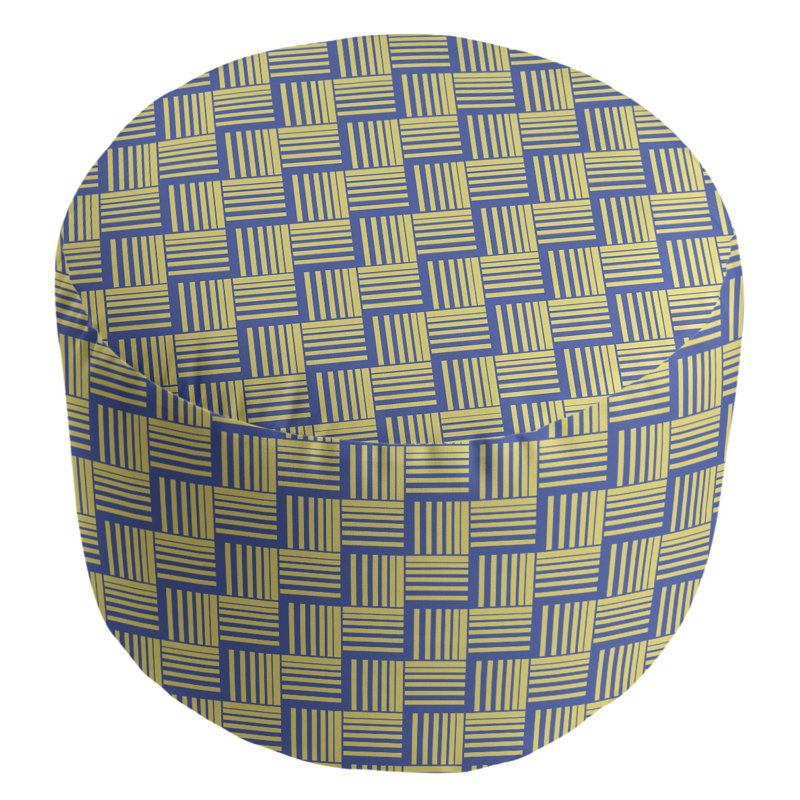 repose-pieds à rayures classic basketweave, Bleu / jaune