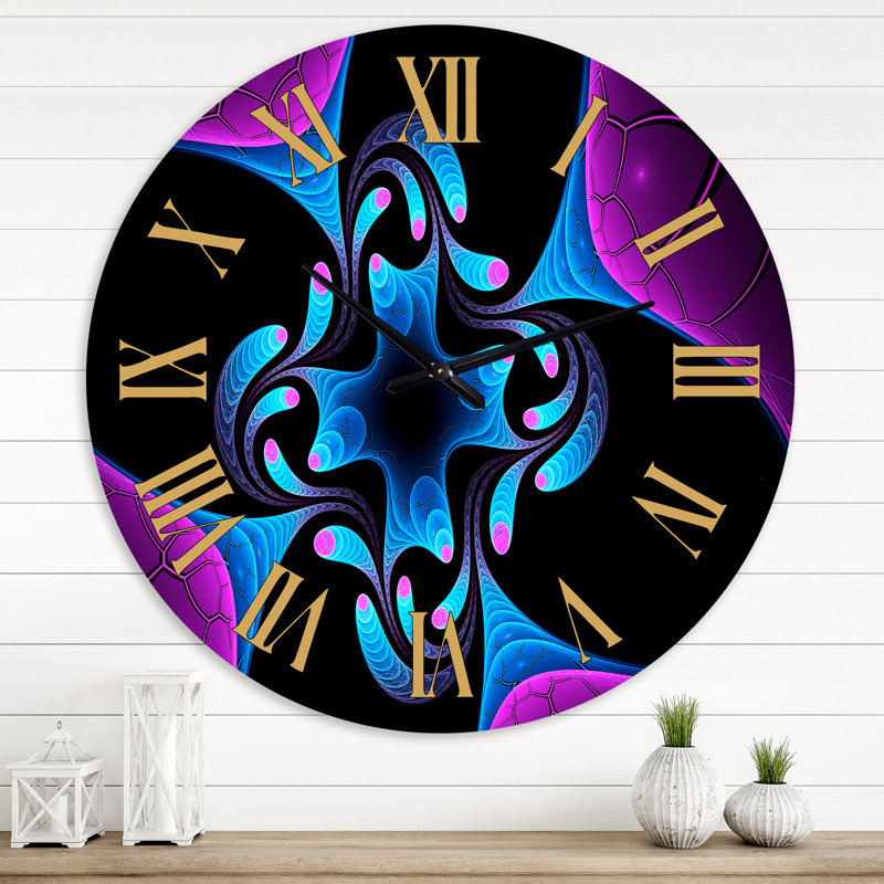 Fractale portail magique - horloge murale moderne, Grand