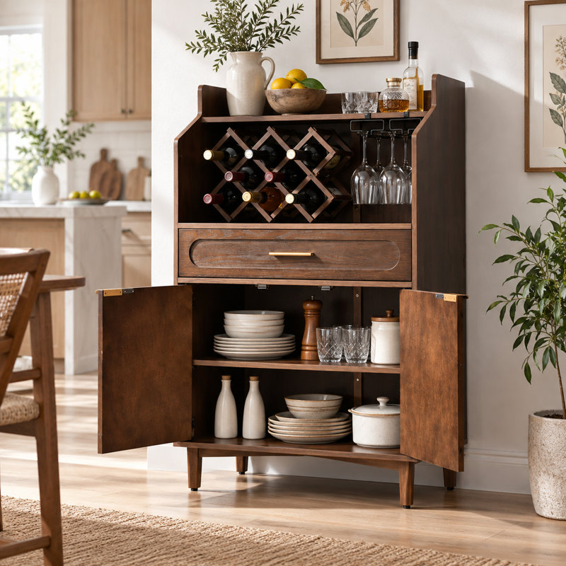 Armoire à vin sculptée Ewyn