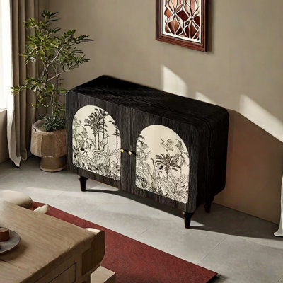 Modern multi-purpose solid wood accent cabinet