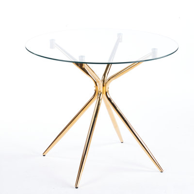 High - End Adjustable Dining Table With Metal Legs And Glass Surface, Natural Style Appeal, Simple Installation Process Quality Glass, Modern Design, Unique Characteristics, Setup