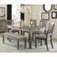 2 pièces, chaises d'appoint à cadre en bois gris antique pour salle à manger, revêtement en tissu, H 19,5 po x 24,5 po x 40 po-673971228-673971226