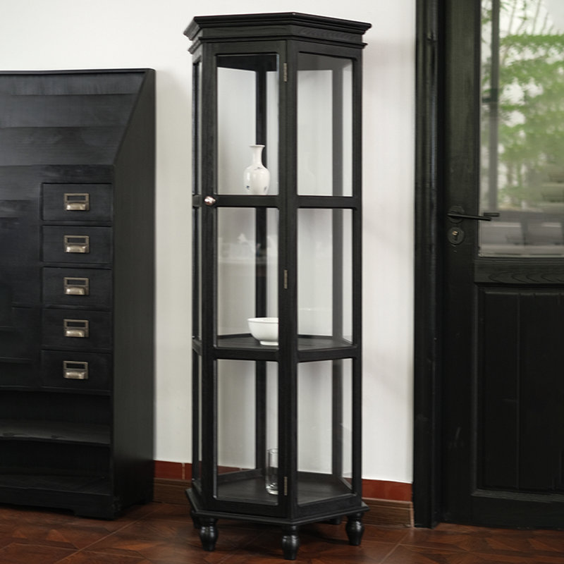Vitrines en bois massif noir, Noir