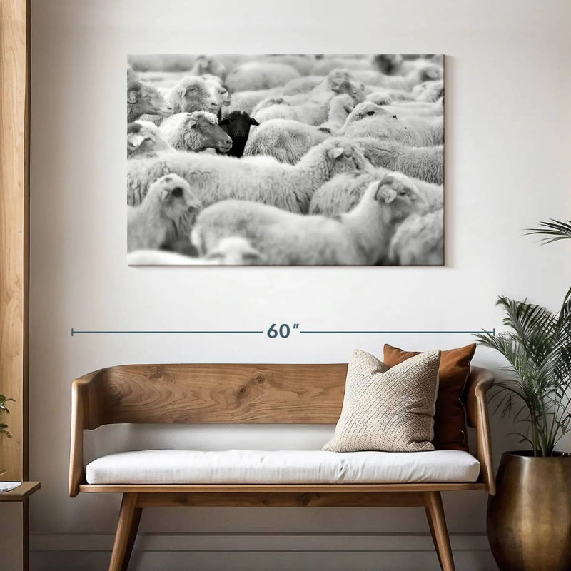 Distinct Black Sheep, 30" H x 45" W