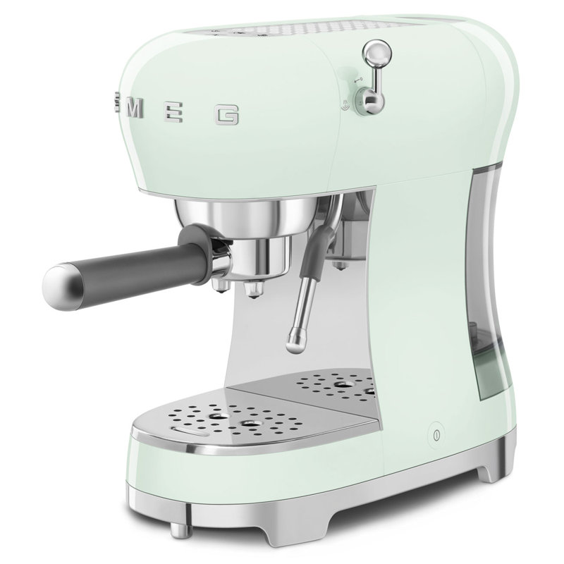 Smeg ECF02 Espresso Machine With Steam Wand, Pastel Green