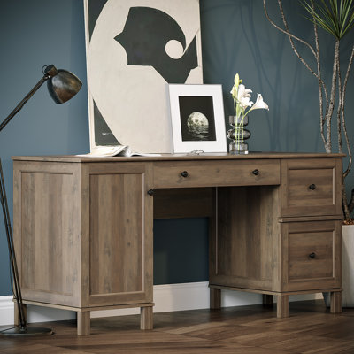 Millwood Pines 60" Rustic Desk – Traditional Home Office Desk for Country Style Interiors