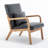 Armchair With Wooden And Leather Upholstery-611586525