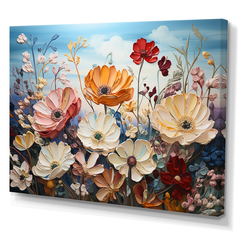 «Pink Plants», impression sur toile, H 16 po x l 32 po x P 1 po, Toile tendue