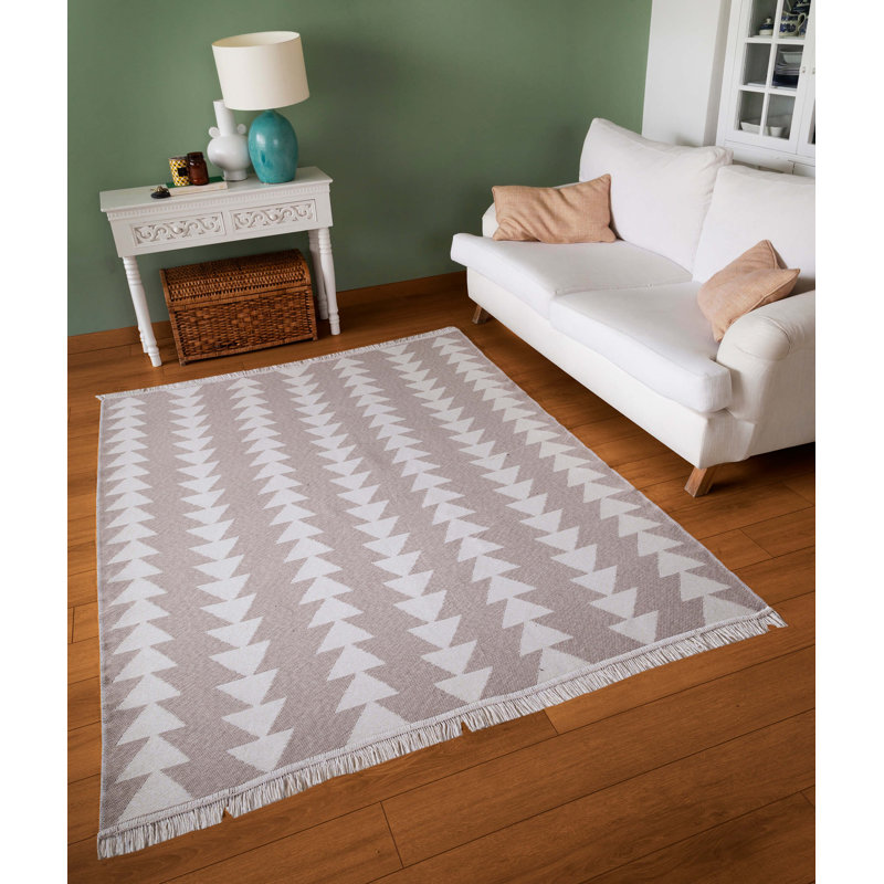 Tapis rectangulaire en coton Schreck, Rectangle 4 pi x 5 pi 11 po