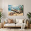 Art mural hawaïen en bois flotté beige-1062381285