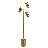 Harmony Brassed Gold Floor Lamp with Rotary Switch Triple Spots Metal Block Base
