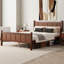 Lit en bois avec tête et pied de lit, lit plateforme pour chambre à coucher-624874413-624874412