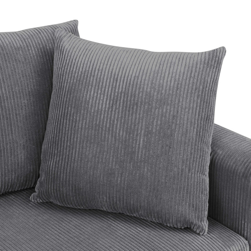 Canapé modulaire en velours côtelé 6 pièces, Velours côtelé gris