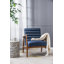 Chaise en cuir Kuhn - L 27 po x l 30 po x H 31,5 po Kuhn - bleu marine / brun