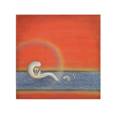 Vaibhav Vishnu Watercolor Painting by Shammi Bannu Sharma | Original Indian Religious Wall Art | Contemporary Hindu Spiritual Décor | Handmade Fine Art on Paper | Modern Temple Artwork for Home