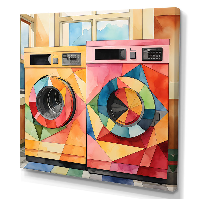 «Laundry Machines Laundry Day 1» - Art mural, H 30 po x l 30 po x P 1,5 po