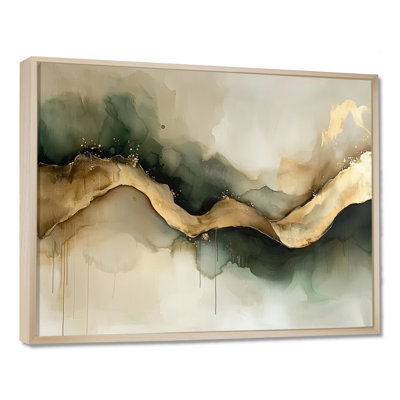 Abstract Liquid Ink Divide Fight Of Emerald II - Abstract Liquid ink Wall Art