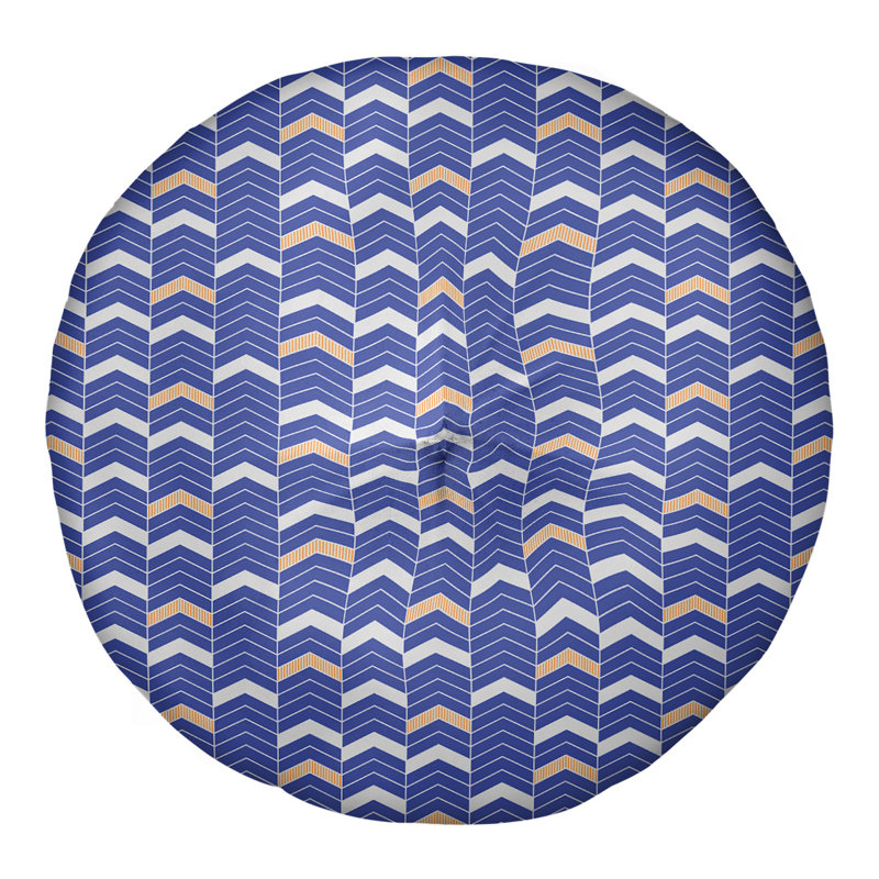 Coussin Rhonda, 26 po x 26 po, Bleu/orange