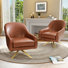 Bathford Faux Leather Swivel Club Chair