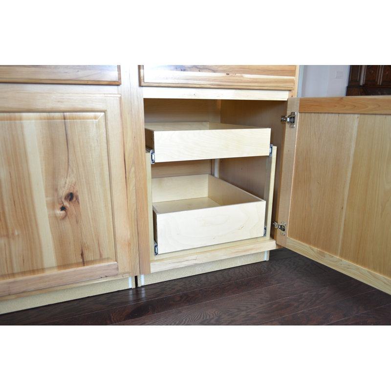 Pre-Assembled Dovetailed Double Drawer Pull Out Unit with Deluxe Frame Kit (4" Top 8" Bottom) (16" H 22" D), 11.5" W