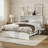 White Convertible Murphy Bed with Storage Cabinet & Drawers - Space-Saving Queen Size Murphy Bed for Small Spaces(Not Include Mattress)-1951409026