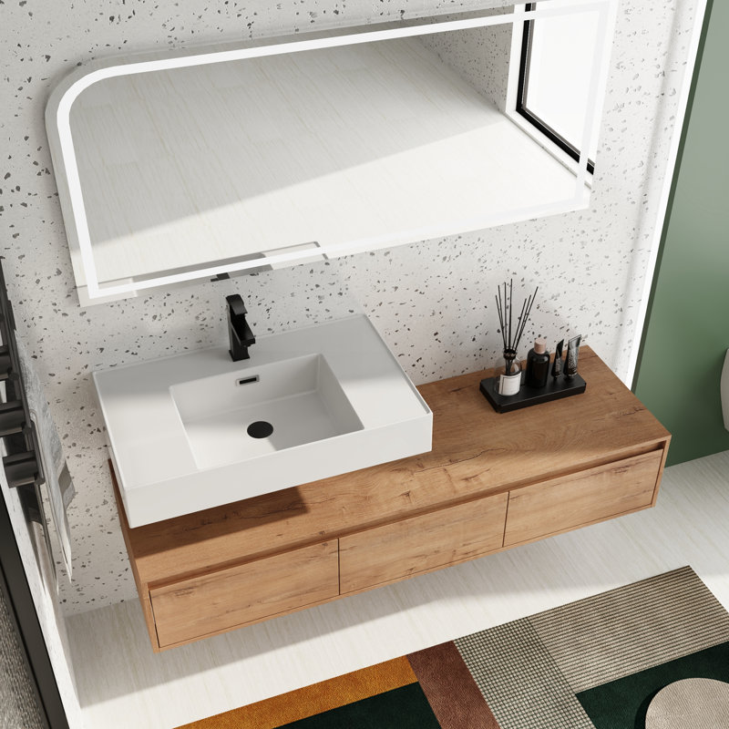 Meuble-lavabo simple 60 po avec plateau en résine