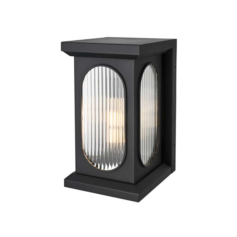 Sevyn Outdoor Wall Sconce in Black, 17" H x 9" W x 11" D